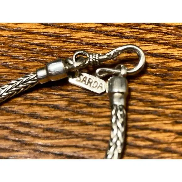 Sarda 925 Sterling Silver Foxtail Chain Necklace Classic 18in - Picture 5 of 6